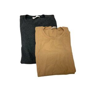 Active Basic Women's Waffle Knit Long Sleeve Crew Neck Thermal Tops